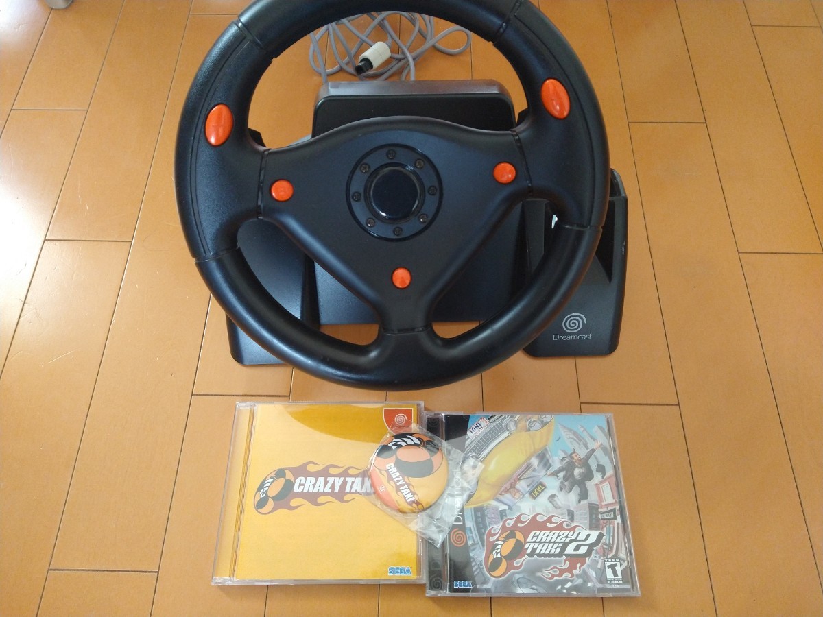 【海外版】ドリームキャストソフト クレイジータクシー2 レーシングコントローラー