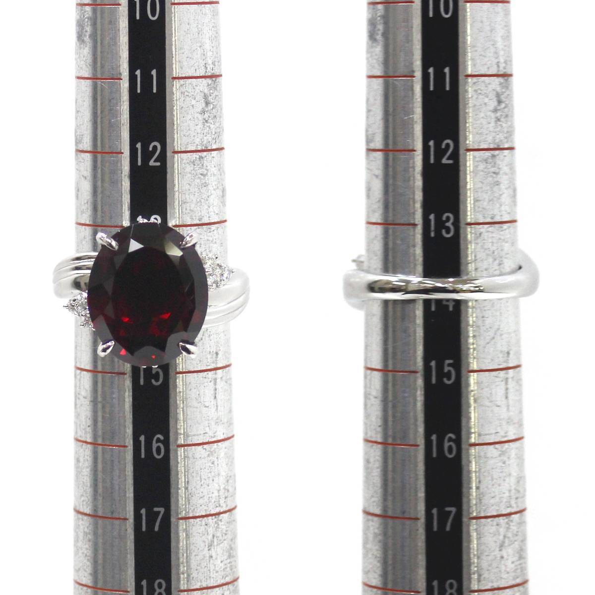 Pt900 ガーネットリング 指輪 10.76ct D0.14ct 14号 10.9g HO 磨き仕上げ品 Aランク