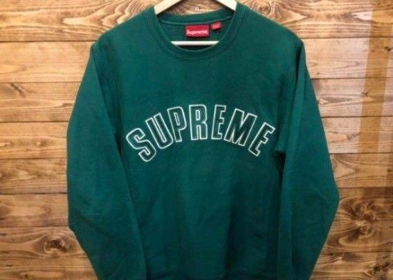 Supreme アーチロゴ クルーネック スウェット グリーン Mサイズ Supreme アーチロゴ クルーネック スウェット グリーン Mサイズ