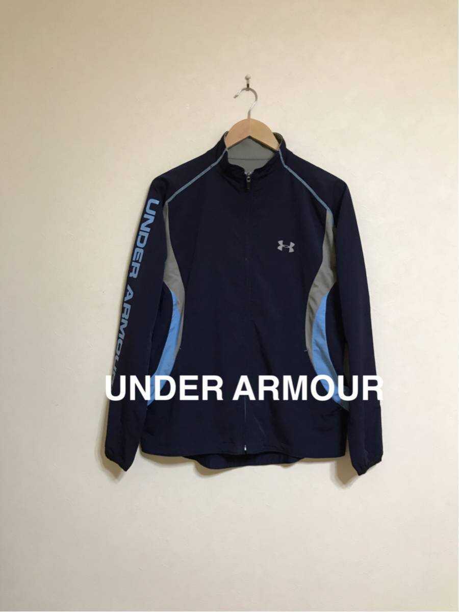 UNDER ARMOUR UA アンダーアーマー トレーニング ジャケット トップス 長袖 ネイビー サイズMD_画像1