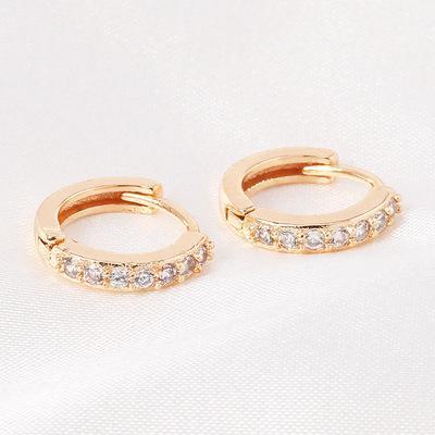 250大人気 ゴールド リングピアス 人気 ジルコニアCZ 18フープピアス_画像2