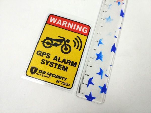 バイク用 GPS 盗難防止 防水ステッカー シール リフレクター WARNING 8cm_画像7