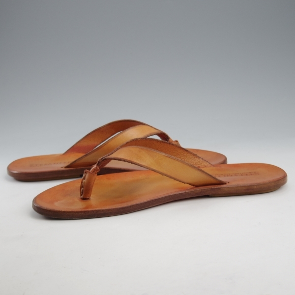 *(.)STEFANO BI/ stereo fanobiSIZE 7[ valuable * leather sandals /GIALLO ARANCIOS] light brown / men's *l105-6.8