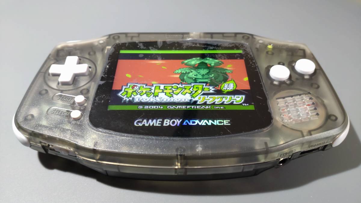 ゲームボーイアドバンス クリアブラック ips液晶 ガラススクリーンプロテクター付属 バックライト改造 GBA #0261