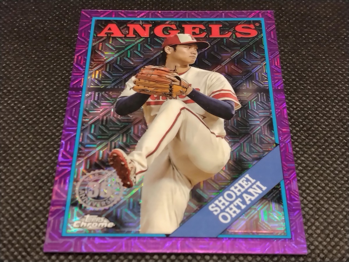 大谷翔平 75枚限定 パープル 【2023 TOPPS CHROME SILVER PACK UPDATE SERIES SHOHEI OHTANI T88CU-55 PURPLE MOJO REFRACTOR】 レア_画像3