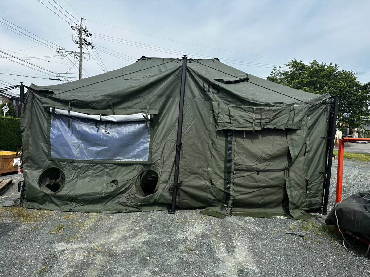 【米軍放出品】未使用品 大型テント シェルター 軍用指揮所テント ミリタリー CAMEL MGPTS 18×18FT キャンプ ８〜10人用防災 ☆CL2T_画像3