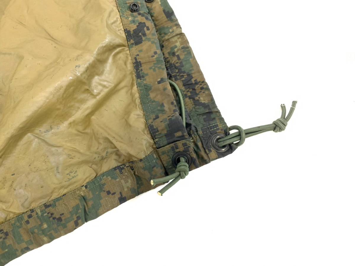 【米軍放出品】☆タープ テントシート 225cm×200cm 迷彩 ウッドランド ミリタリー キャンプ アウトドア MARPAT 防雨シート(60)RL22BK-2#23_画像6