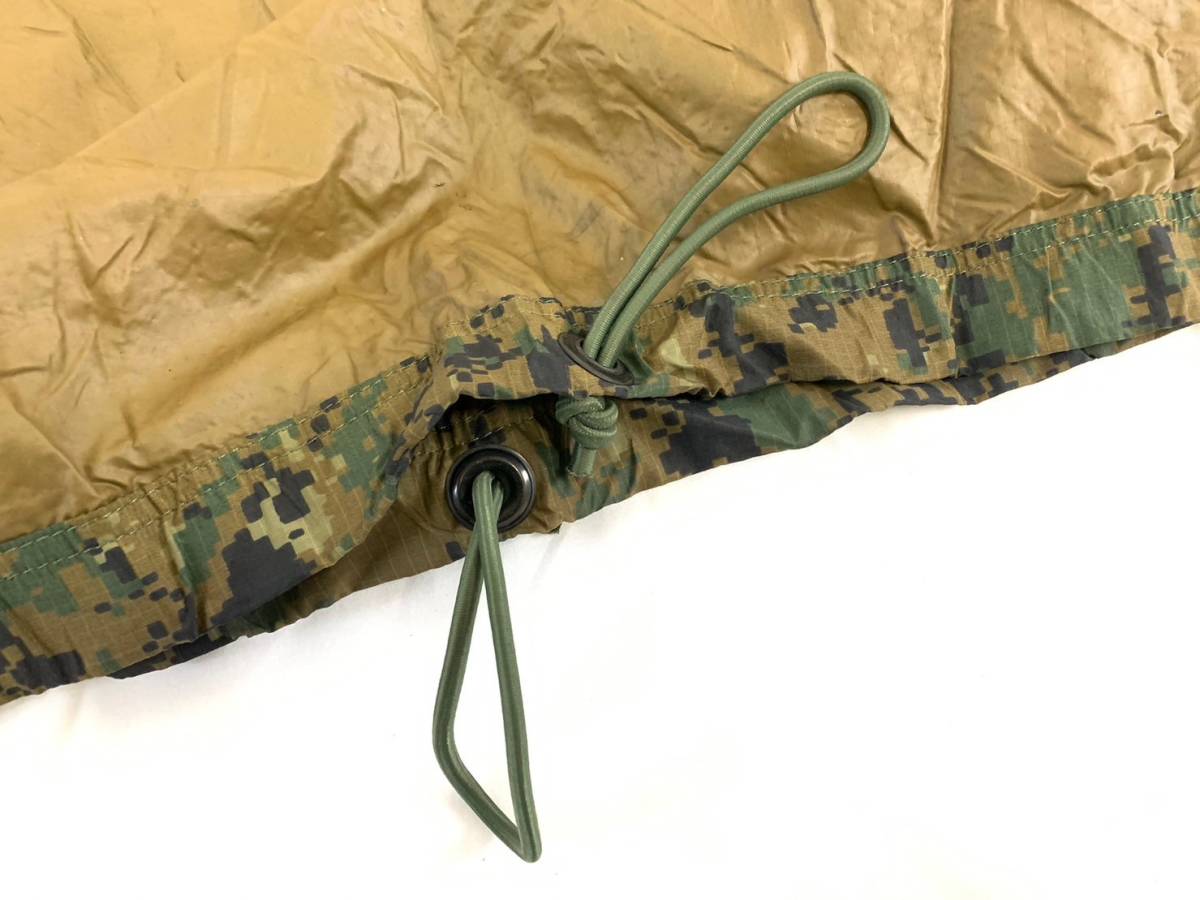 【米軍放出品】☆タープ テントシート 225cm×200cm 迷彩 ウッドランド ミリタリー キャンプ アウトドア MARPAT 防雨シート(60)RL22BK#23_画像8