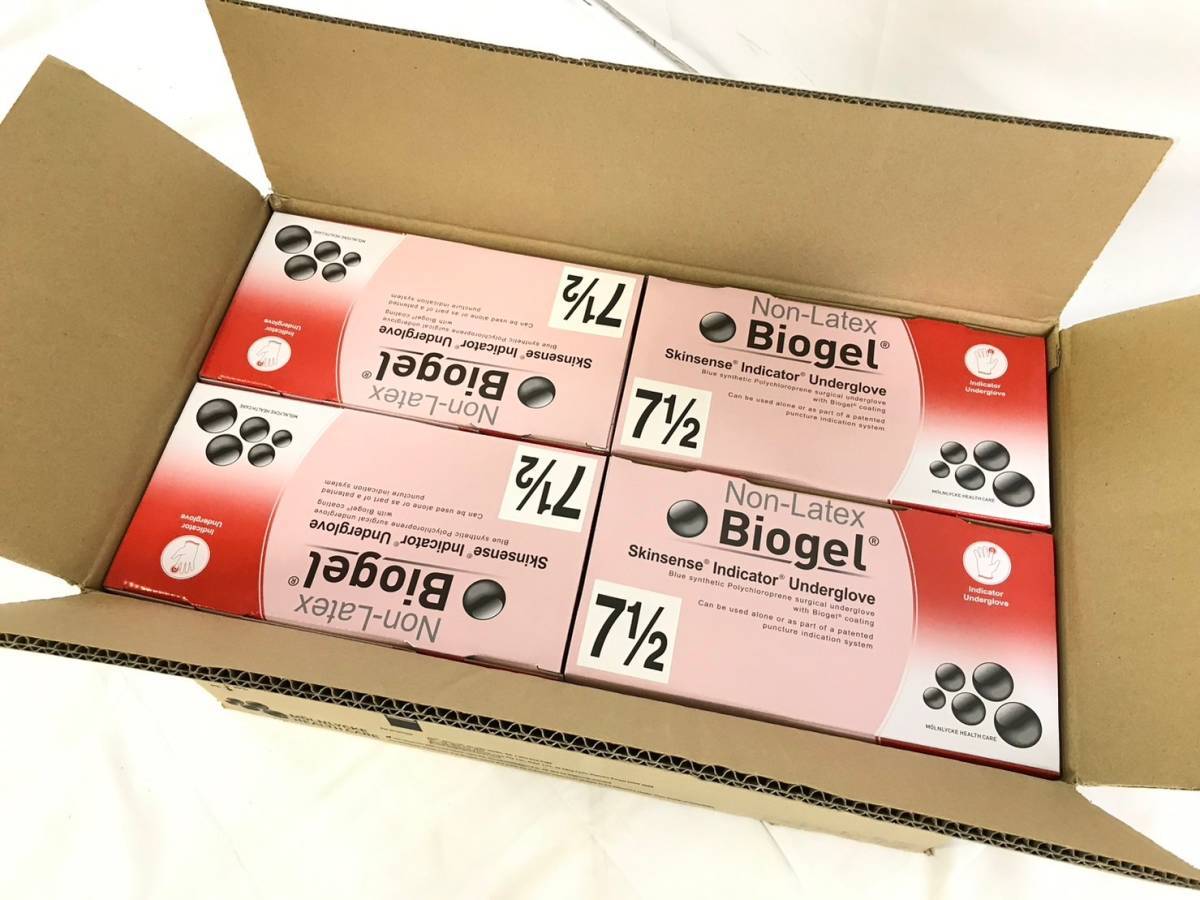 【新品】Biogel ゴム手袋 サージカルグローブ 外科医手袋 50ペア×4箱 バイオジェル M-Lサイズ(7-1/2) REF40675 (140)☆CL29L_画像3