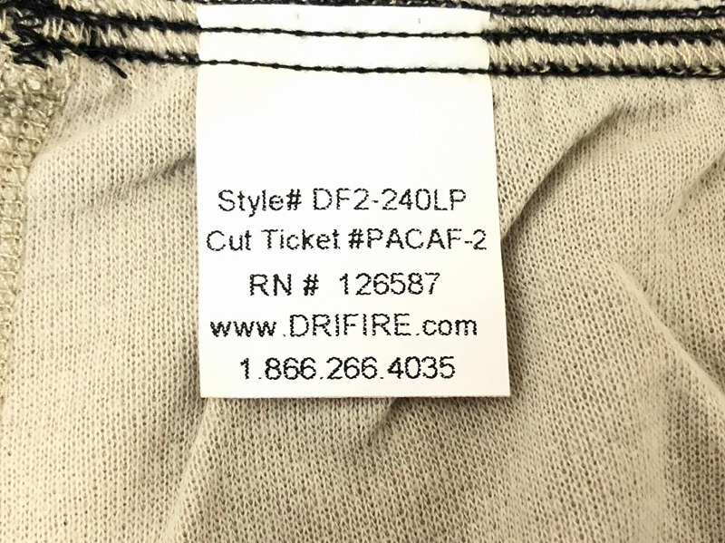 【米軍放出品】☆未使用品 ロングパンツ DRIFIRE/ドライファイア 2枚 US-XXX-Lサイズ DF2-240LP アンダーパンツ 難燃 (60)☆CL4I_画像6