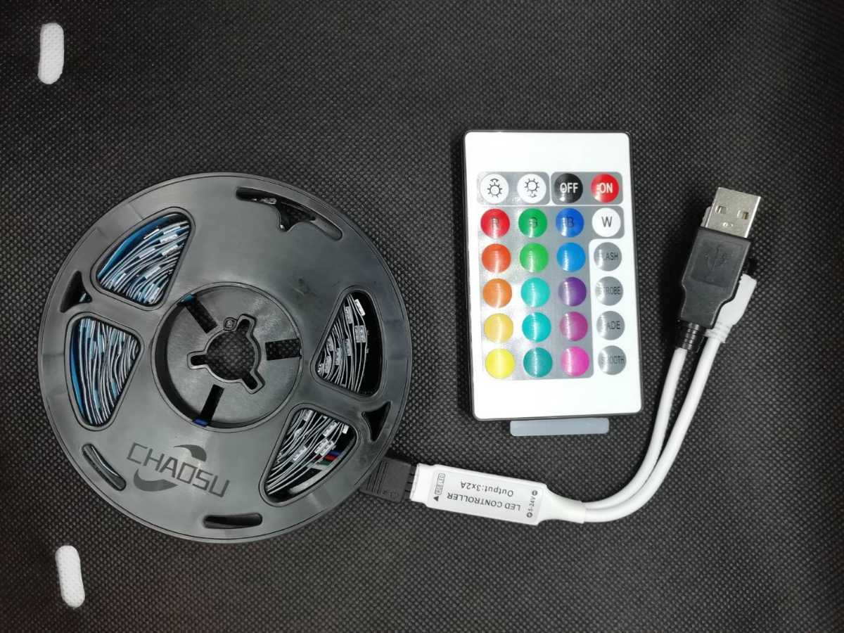《送料120円～》USB 16色フルカラー LEDテープ 5m 1本【オーダー可能 】24キーリモコン付　RGB_画像2