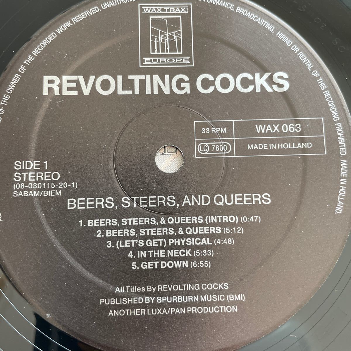 REVOLTING COCKS - beers, steers + quieers LP インダストリアル オルタナティブ ノイズ industrial alternative noise rock_画像3