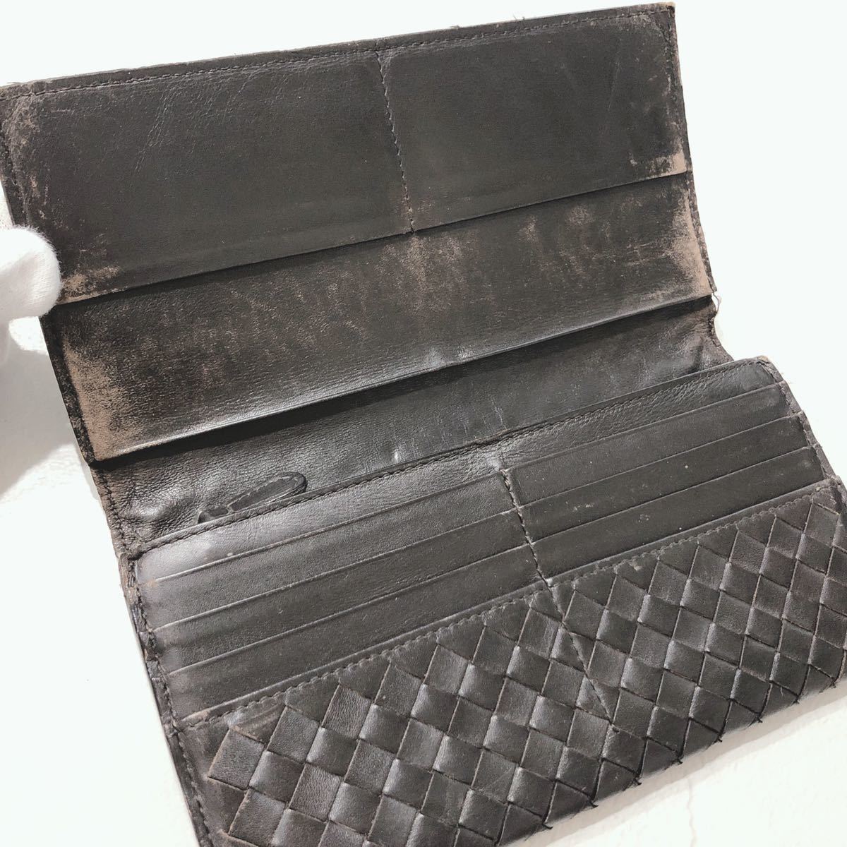 ☆BOTTEGAVENETA☆ ボッテガヴェネタ イントレチャート 長財布 財布 ウォレット ブラウン 茶色 レザー 本革 メンズ 男性 紳士 送料無料の画像5