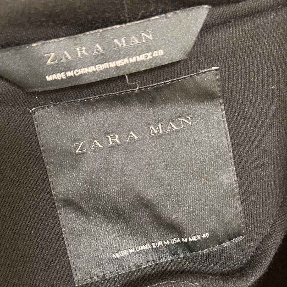 ZARA メンズ ジップアップパーカー アウター フーディーパーカー ブラック ジャケット ブルゾン パーカー 黒 