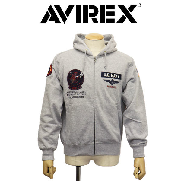 AVIREX (アヴィレックス) 3931012 L/S ZIP PARKA DUST DEVILS ロングスリーブ ジップアップパーカー ダスト デビルス 382OXFORD XXL_AVIREX(アビレックス/アヴィレックス)正規