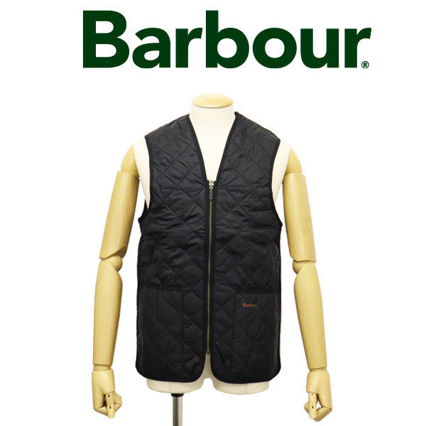 BARBOUR (バブアー バブワー) MLI0001 3955002 Quilted waistcoat zip in liner キルト ウエストコート ジップインライナー ベスト BLACK B_Barbour(バブアー)正規取扱店THREEWOOD(ス