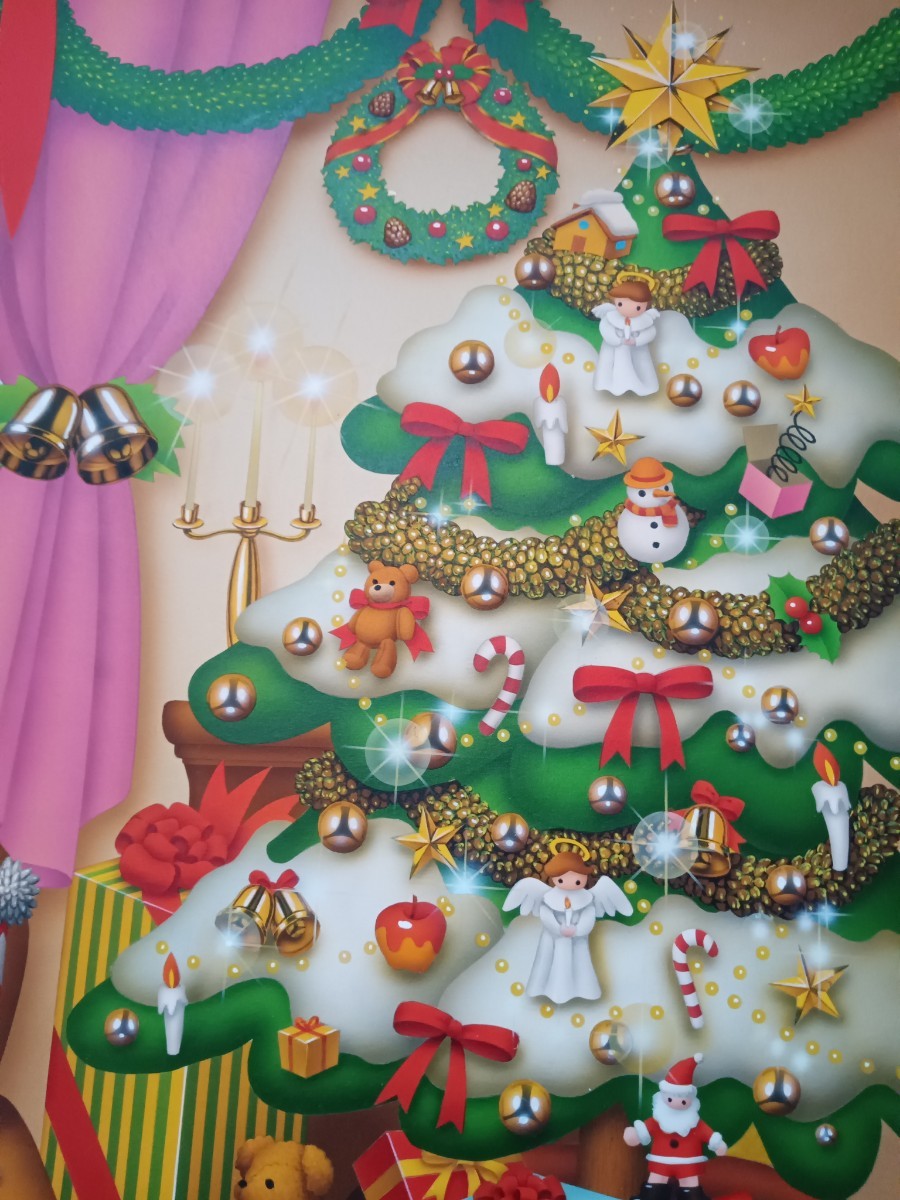 蟹江隆広　猫のクリスマス原画　_筆塗りタッチも僅かあり