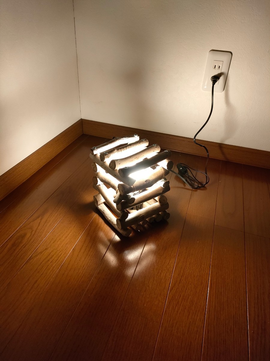 * driftwood light floor light hand made LED exclusive use camp fire -... manner art interior ... healing wooden 