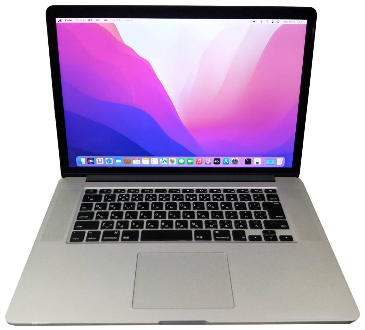 Apple A1398 MacBook Pro 2015 i7 2.5GHz メモリー16GB◆驚速NVME SSD:256GB 15.4インチ/Office2019/2880x1800/充放電回数:427 D102438_画像1