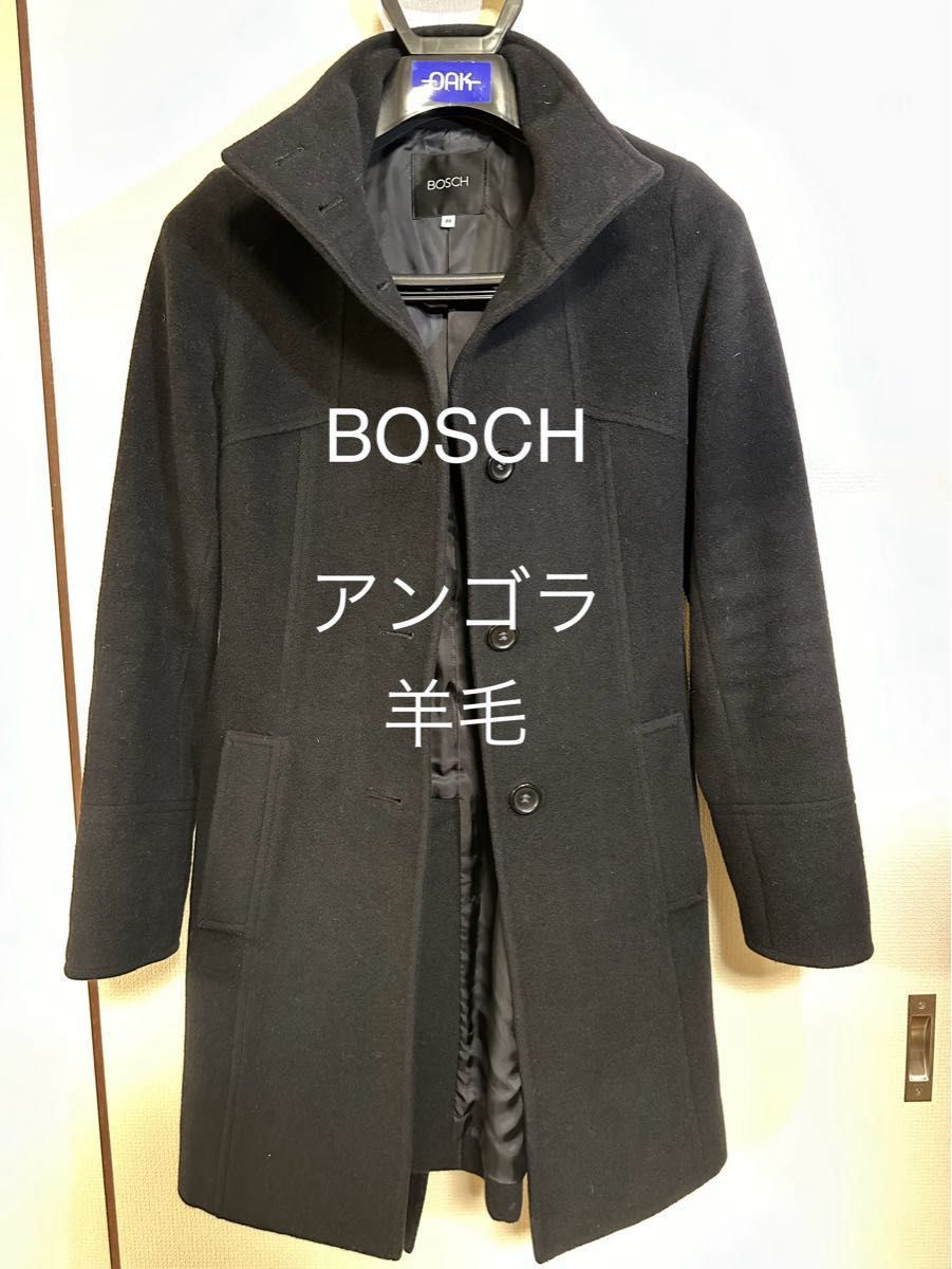 上質素材 ボッシュ BOSCH アウター コート スタンドカラー 38 ブラック