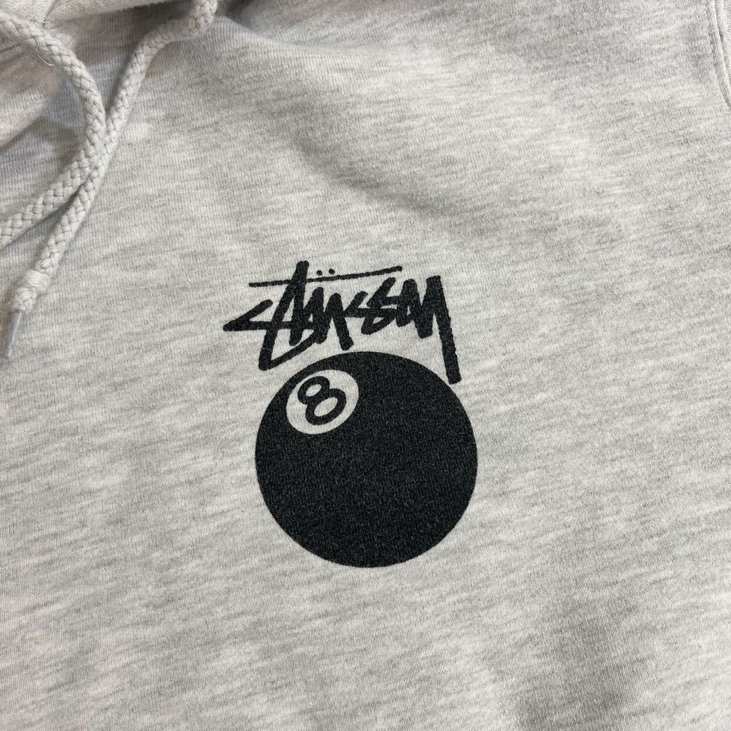 STUSSY ステューシー　パーカー　XL 8ボール 訳あり　スウェット グレー_画像9