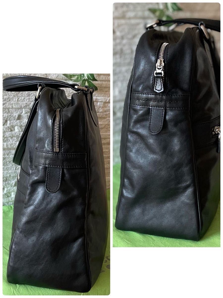 美品】ジャックルコー リスボンバッグ ミディアム ブラック 美品】ジャックルコー リスボンバッグ ミディアム ブラック