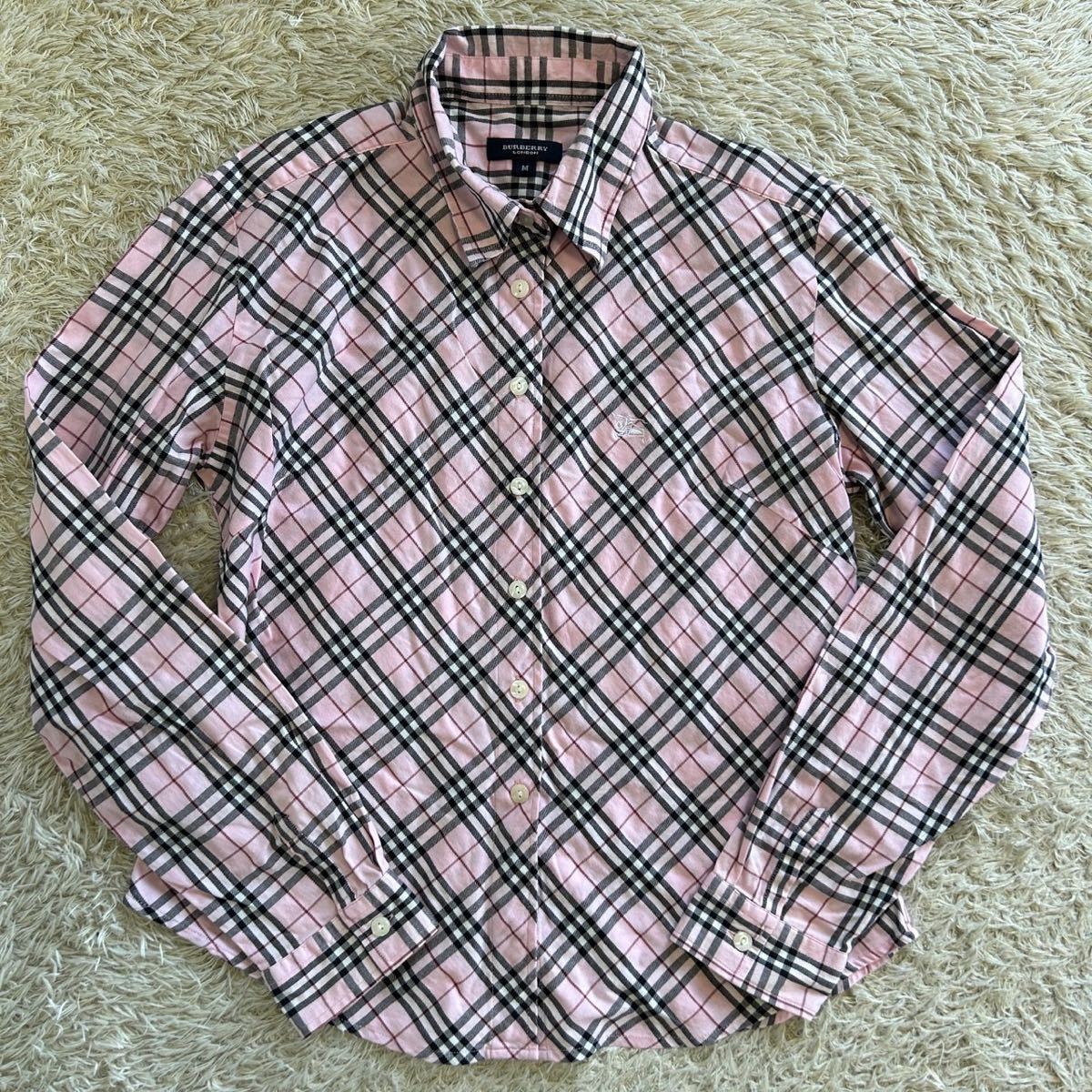 1円〜【3点まとめ セット】バーバリーロンドン BURBERRY LONDON 長袖シャツ ロングスリーブ ノバチェック デニム コットン ベージュ ピンク_画像5