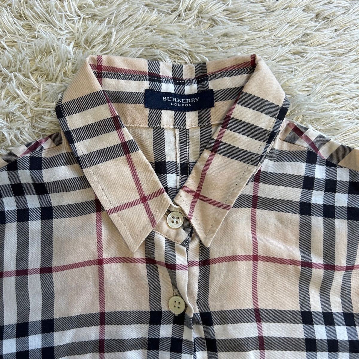 1円〜【3点まとめ セット】バーバリーロンドン BURBERRY LONDON 長袖シャツ ロングスリーブ ノバチェック デニム コットン ベージュ ピンク_画像3