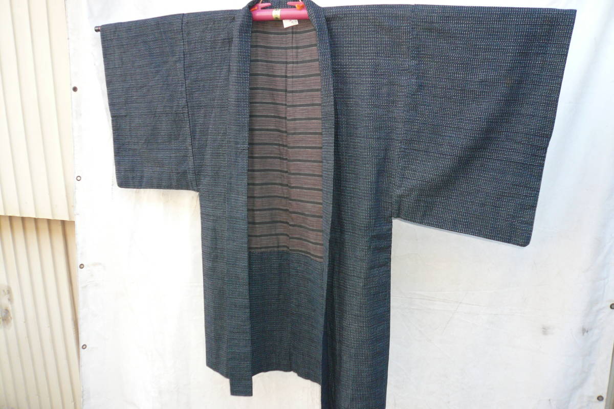 久留米絣　お誂え　長羽織り　中古　美品　身丈　110　裄　64.5
