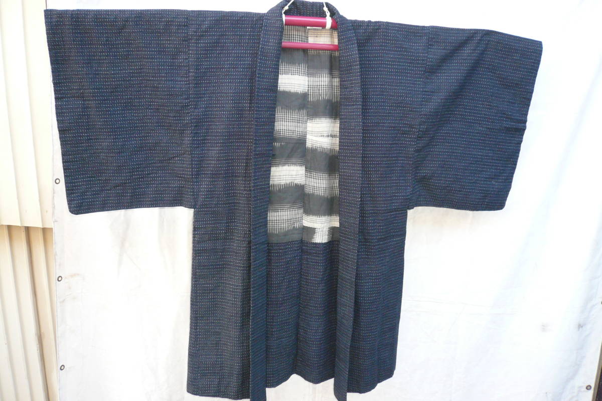 久留米絣　お誂え　羽織り　中古　美品　身丈　102　裄　63