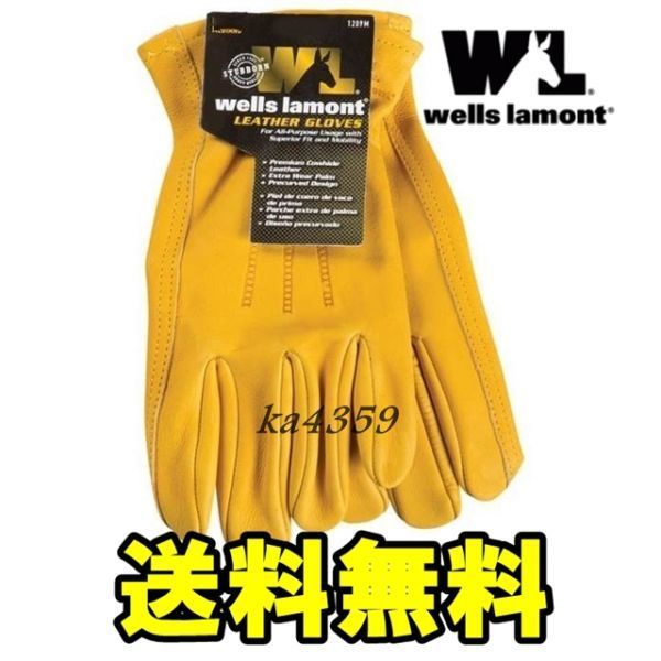 送料無料 ※お一人様1点のみ※wells lamontウェルズ ラモント プレミアム レザーグローブ 革手袋★アウトドア/キャンプ/バイク/ハーレー_画像1