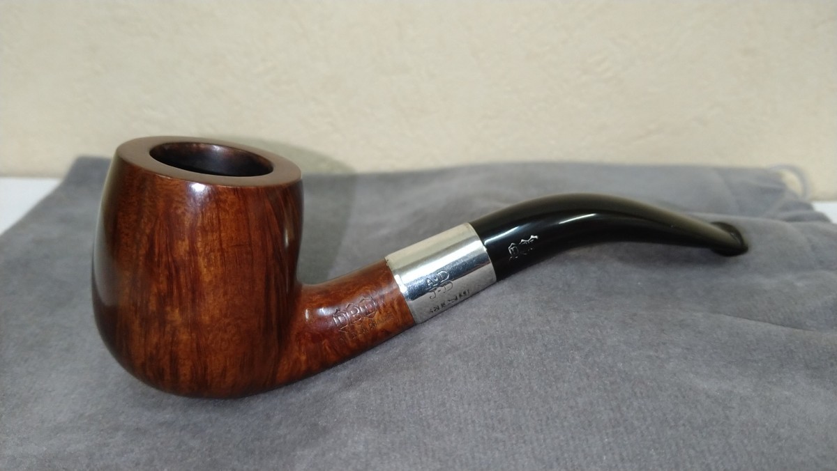 DBL LONDON MADE Silver Mount Bent Billiard Birmingham Hallmark(1915年製) Estate Pipe 美品！ 喫煙具 パイプ_画像1