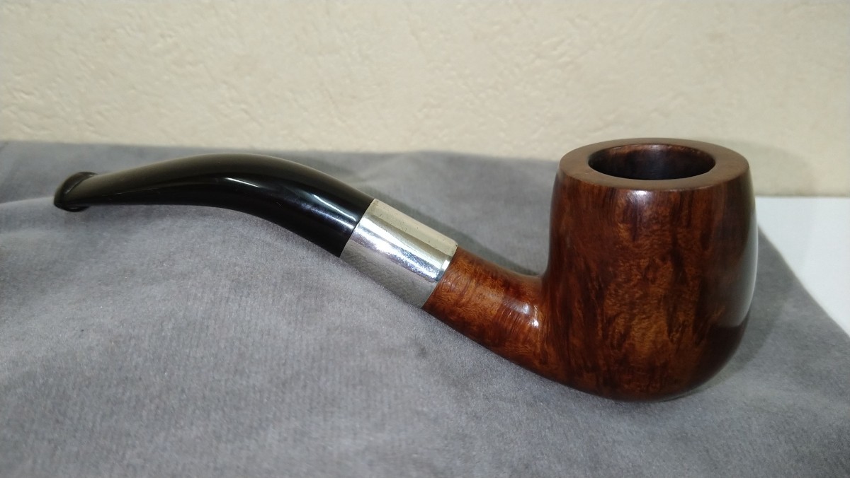 DBL LONDON MADE Silver Mount Bent Billiard Birmingham Hallmark(1915年製) Estate Pipe 美品！ 喫煙具 パイプ_画像2