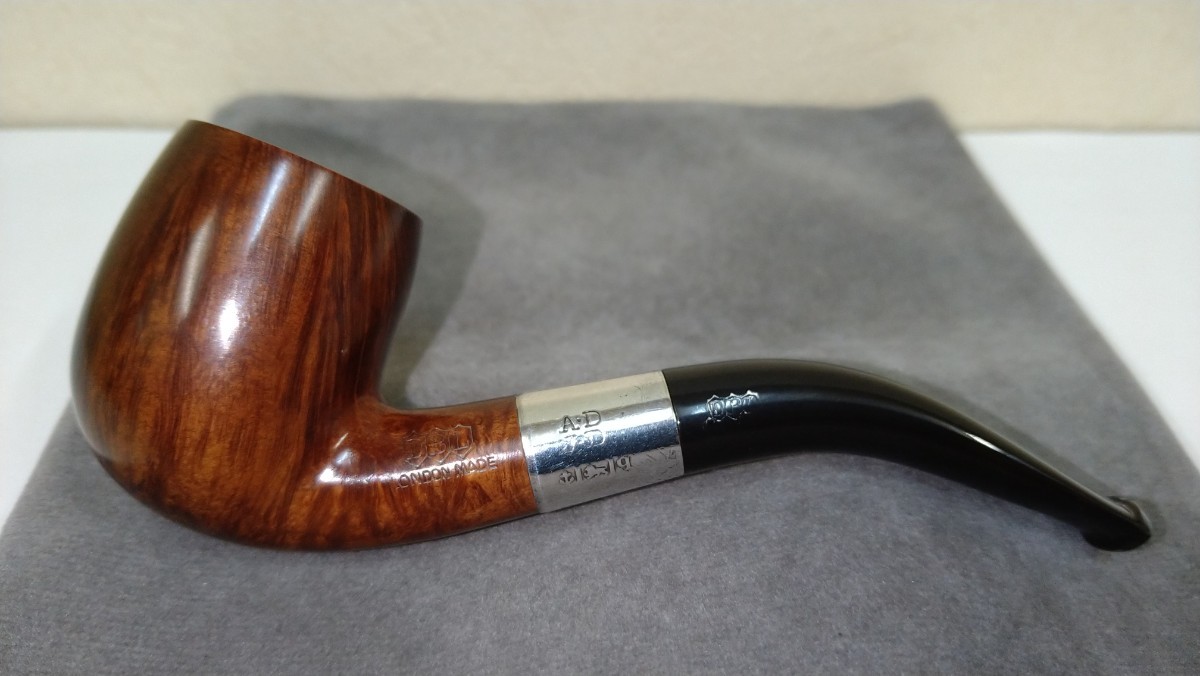 DBL LONDON MADE Silver Mount Bent Billiard Birmingham Hallmark(1915年製) Estate Pipe 美品！ 喫煙具 パイプ_画像5