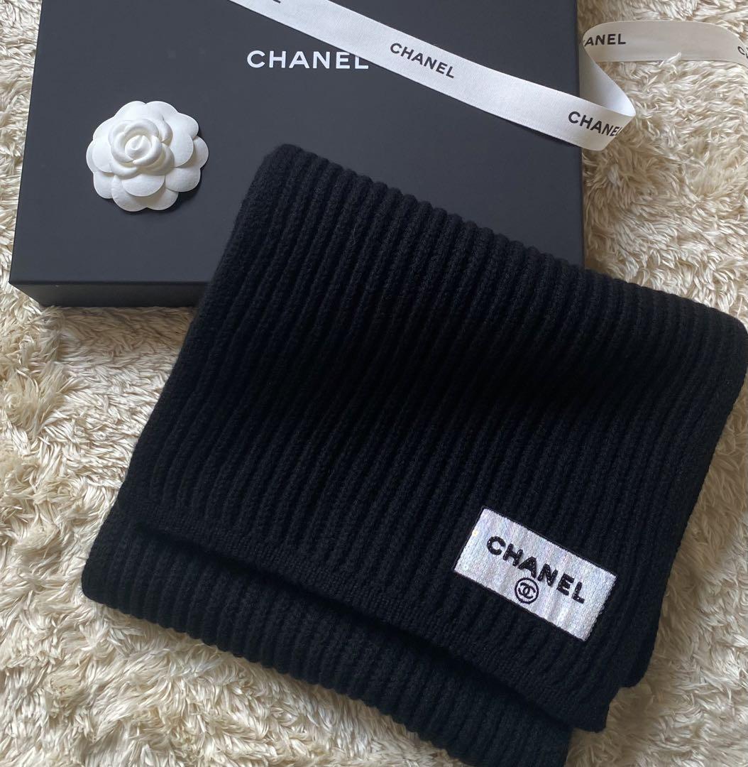 即日発送】CHANEL ブラック スパンコール マフラー レディース メンズ