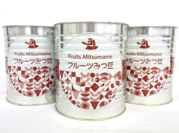 送料300円(税込)■az441■◎缶詰 天狗 フルーツみつ豆 3000g 3缶【シンオク】_画像1