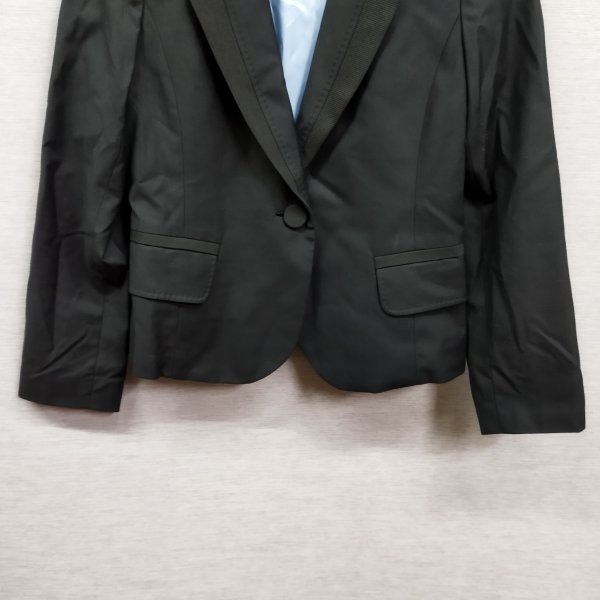 L102 Ray BEAMS Ray Beams tailored jacket suit polyester rayon clean eyes business lady's black size 1