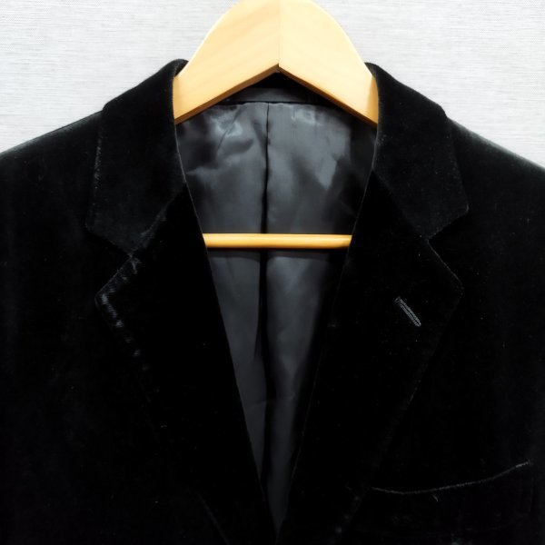 L94 AUSTIN REED オースチンリード テーラード ジャケット 日本製 ベロア ベルベッド スーツ イギリス メンズ ブラック_画像2