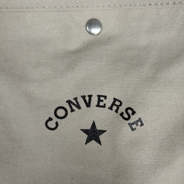 L165 CONVERSE コンバース ショルダー バッグ 帆布 A4◎ 縦 ベージュ ロゴ 男女兼用 オールシーズン キャンバス レザー コンビ_画像6