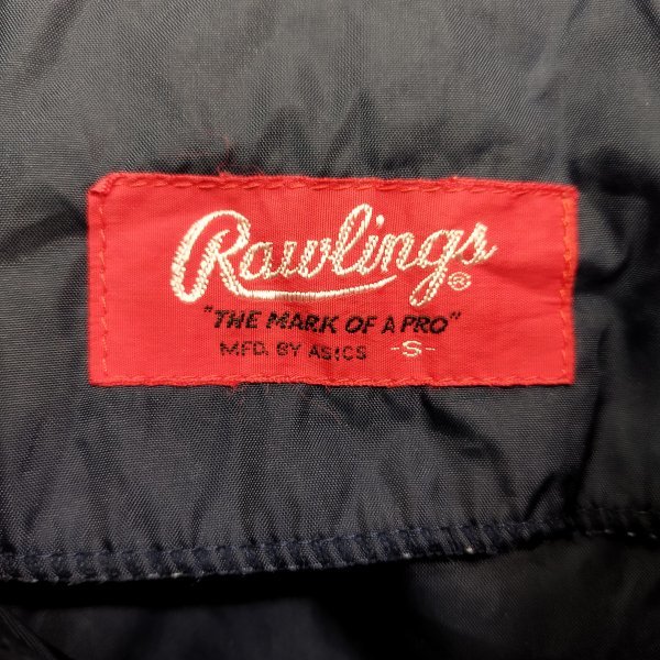 L435 Rawlings ナイロン コーチ ジャケット S ネイビー ロゴ 刺繍 スナップボタン 防風 スポーツ トレーニング 野球 ローリングスの画像7