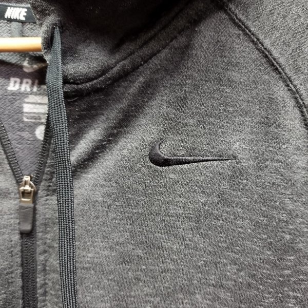 L673 NIKE Nike Dri-FIT Zip выше Parker полиэстер спорт тренировка мужской темно-серый размер L всесезонный 