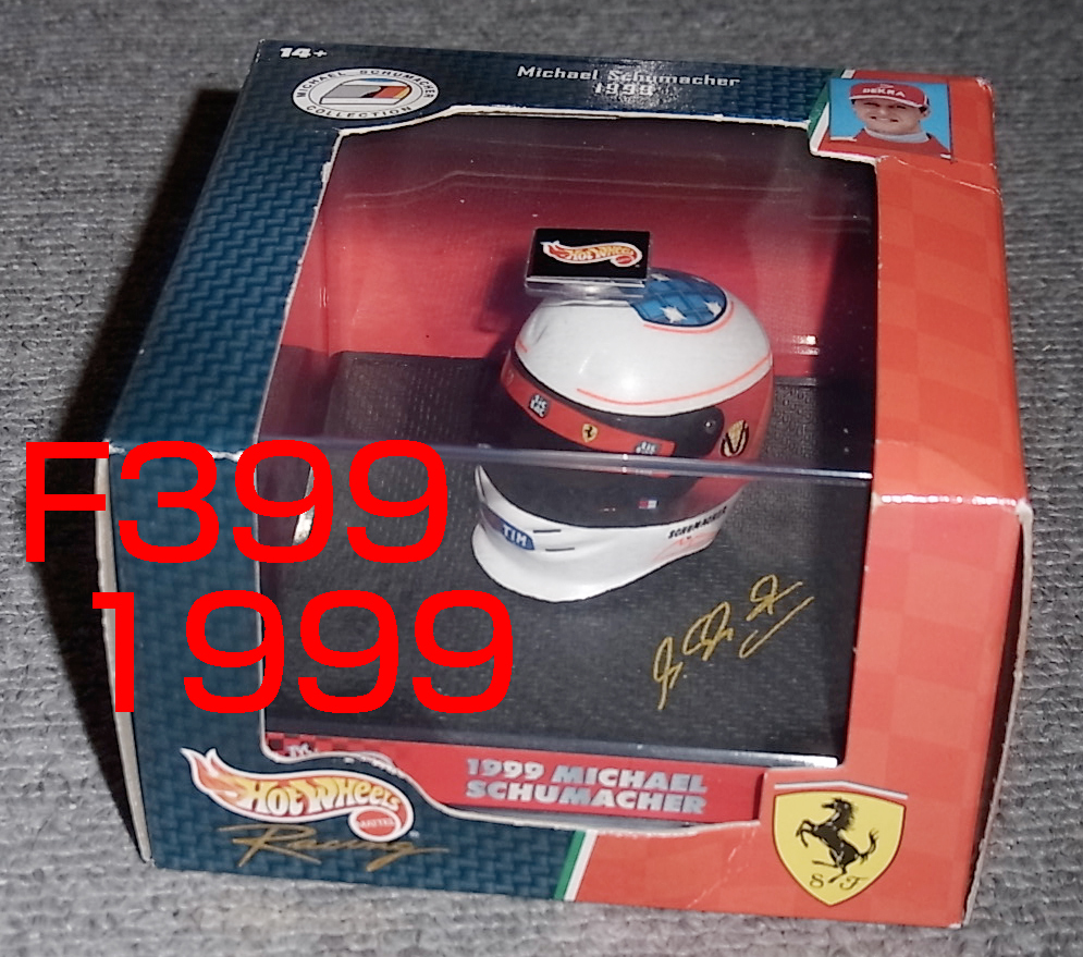 マテル 1/8 ヘルメット シューマッハ 1999 フェラーリ F399 FERRARI HotWheels