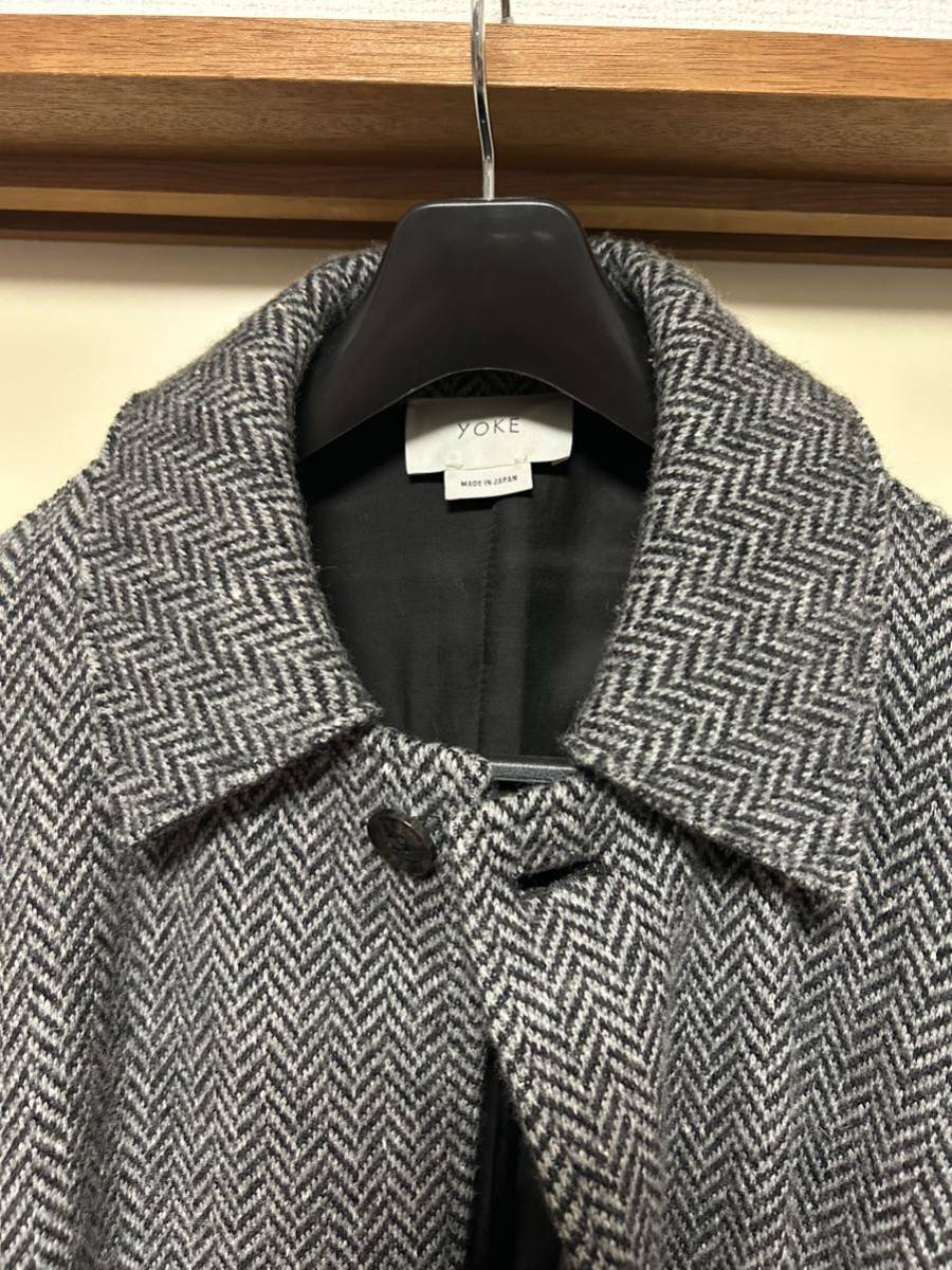 YOKE DOUBLE JQUARD KNIT BAL COLLAR COATコート ロングコート YOKE DOUBLE JQUARD KNIT BAL COLLAR COATコート ロングコート
