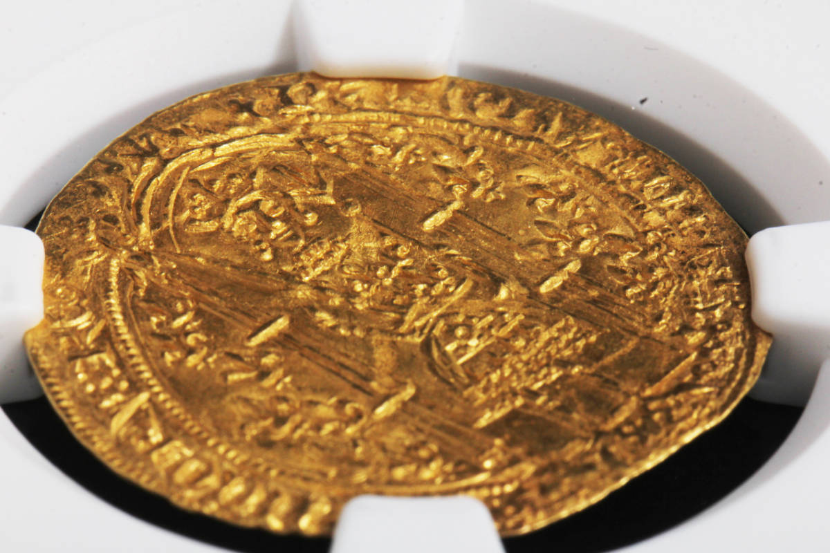 1364-1380 フランス シャルル5世 フランカピエ金貨 アンティークコイン 金 NGC MS64の画像8
