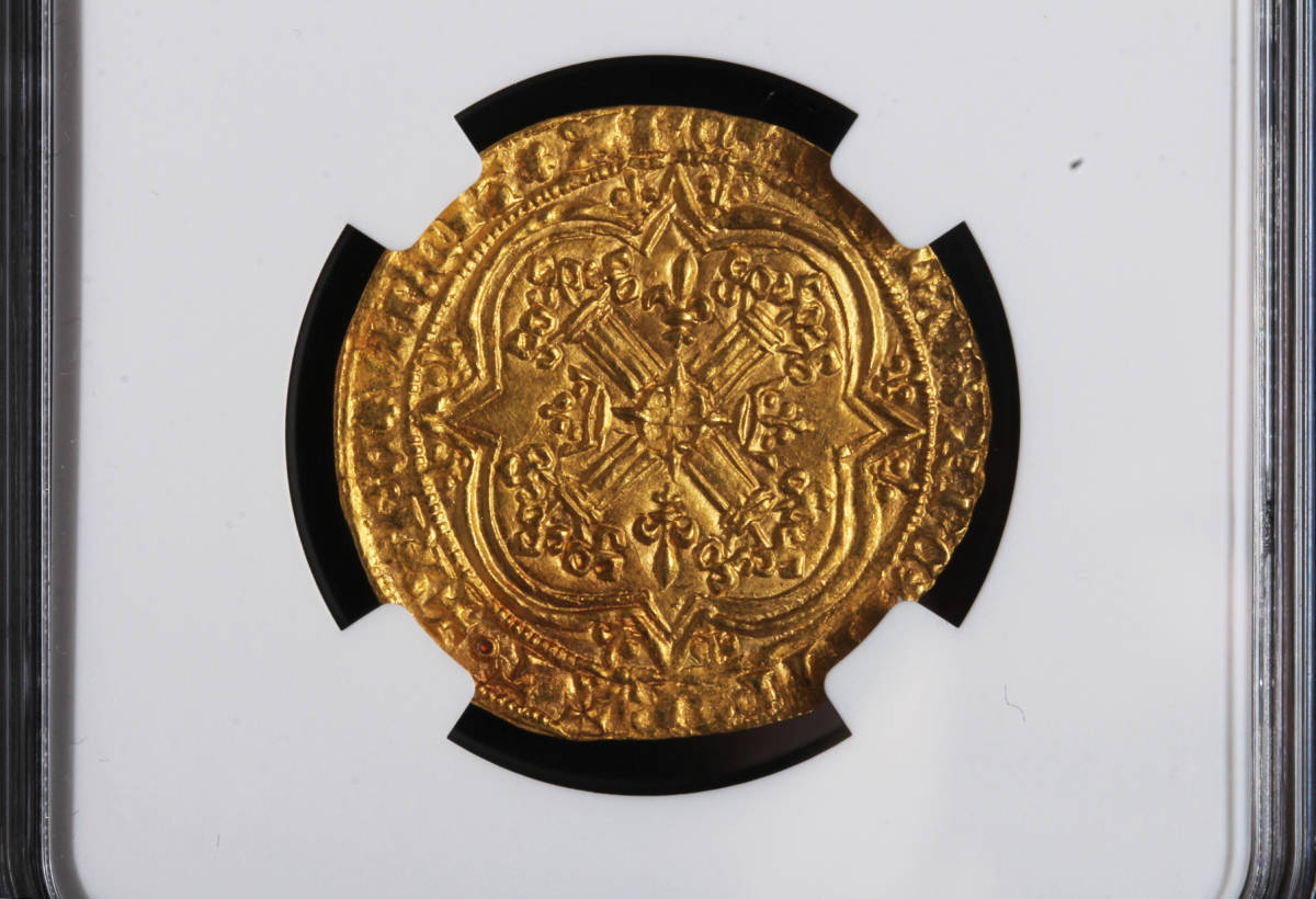 1364-1380 フランス シャルル5世 フランカピエ金貨 アンティークコイン 金 NGC MS64の画像6