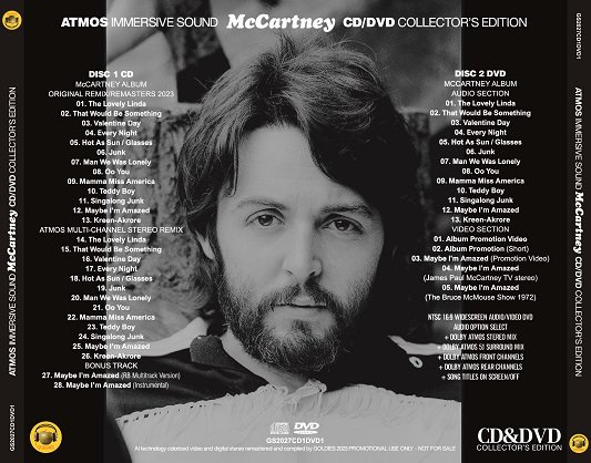 PAUL McCARTNEY / McCartney ATMOS IMMERSIVE SOUND (CD+DVD)_画像2