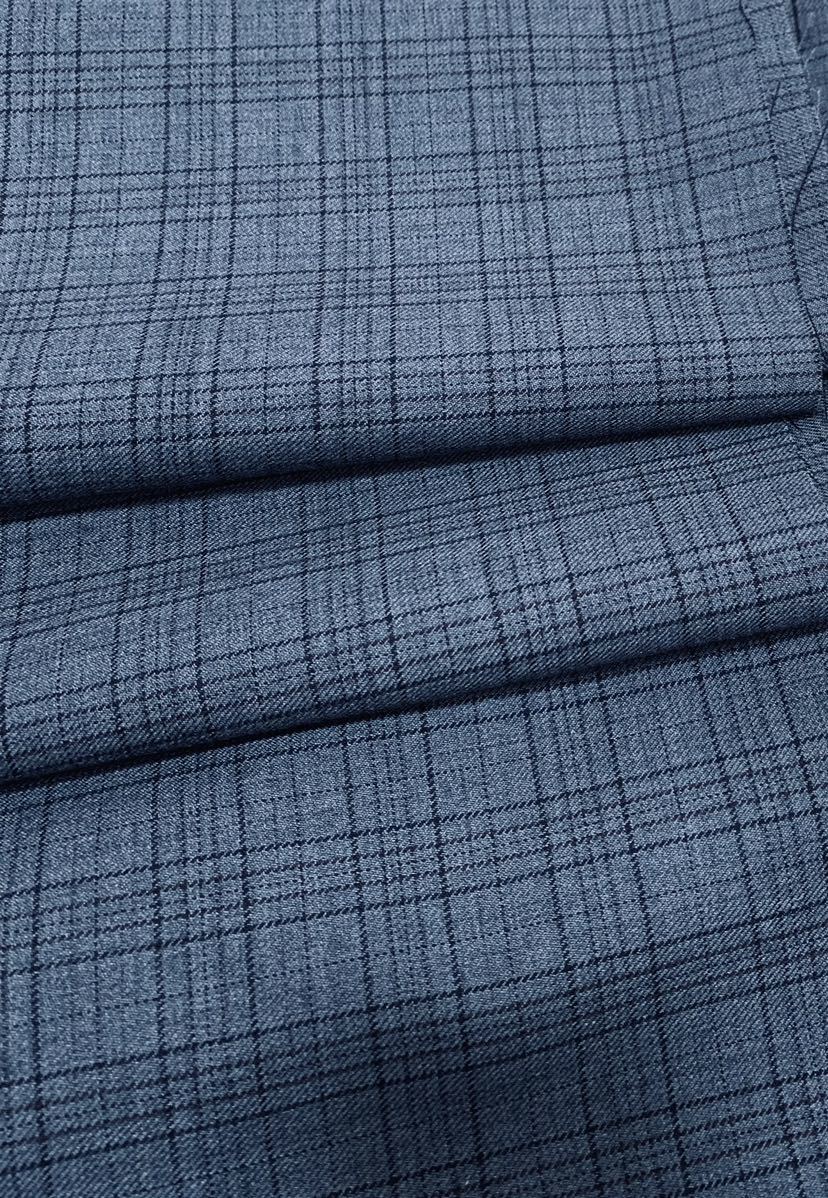 ウール/ポリエステル グレー チェック 秋冬 155×400 パンツ・スカート・ジャケットの画像4
