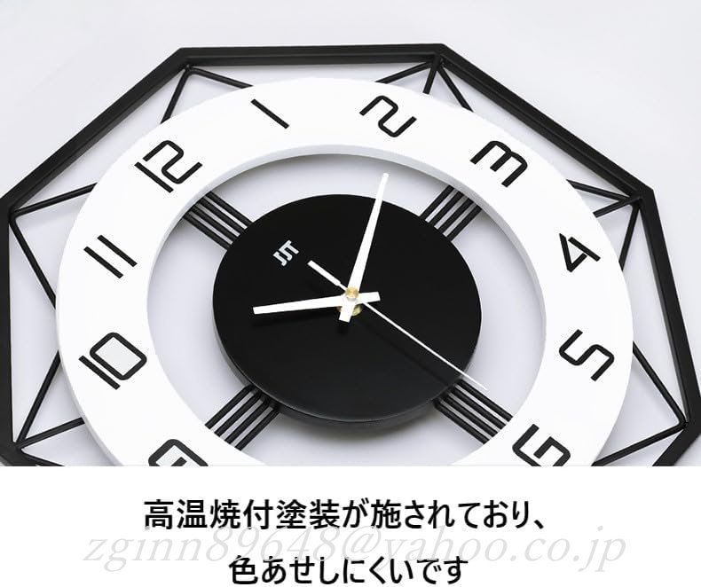 掛け時計 ポリゴンライン アート おしゃれ かわいい インテリア 北欧 静音 連続秒針 モダン スタイリッシュ ウォール クロック_画像8