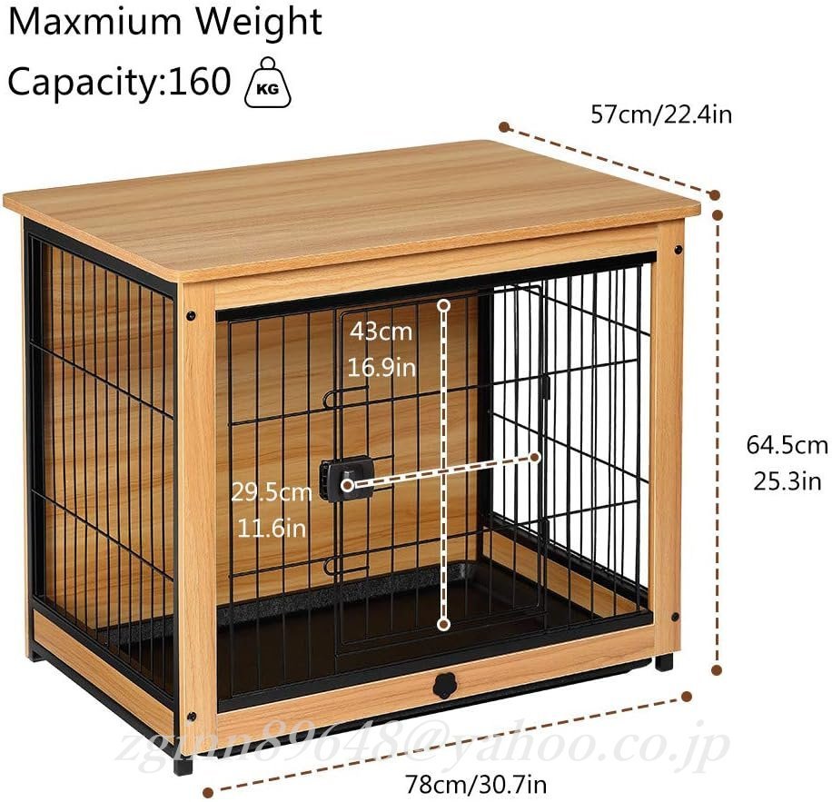 ウディサークル 木製 ドッグサークル ドッグケージ ペット用ケージ 犬ハウス 室内 インテリア 屋根付き 超小型犬/小型犬向け_画像2