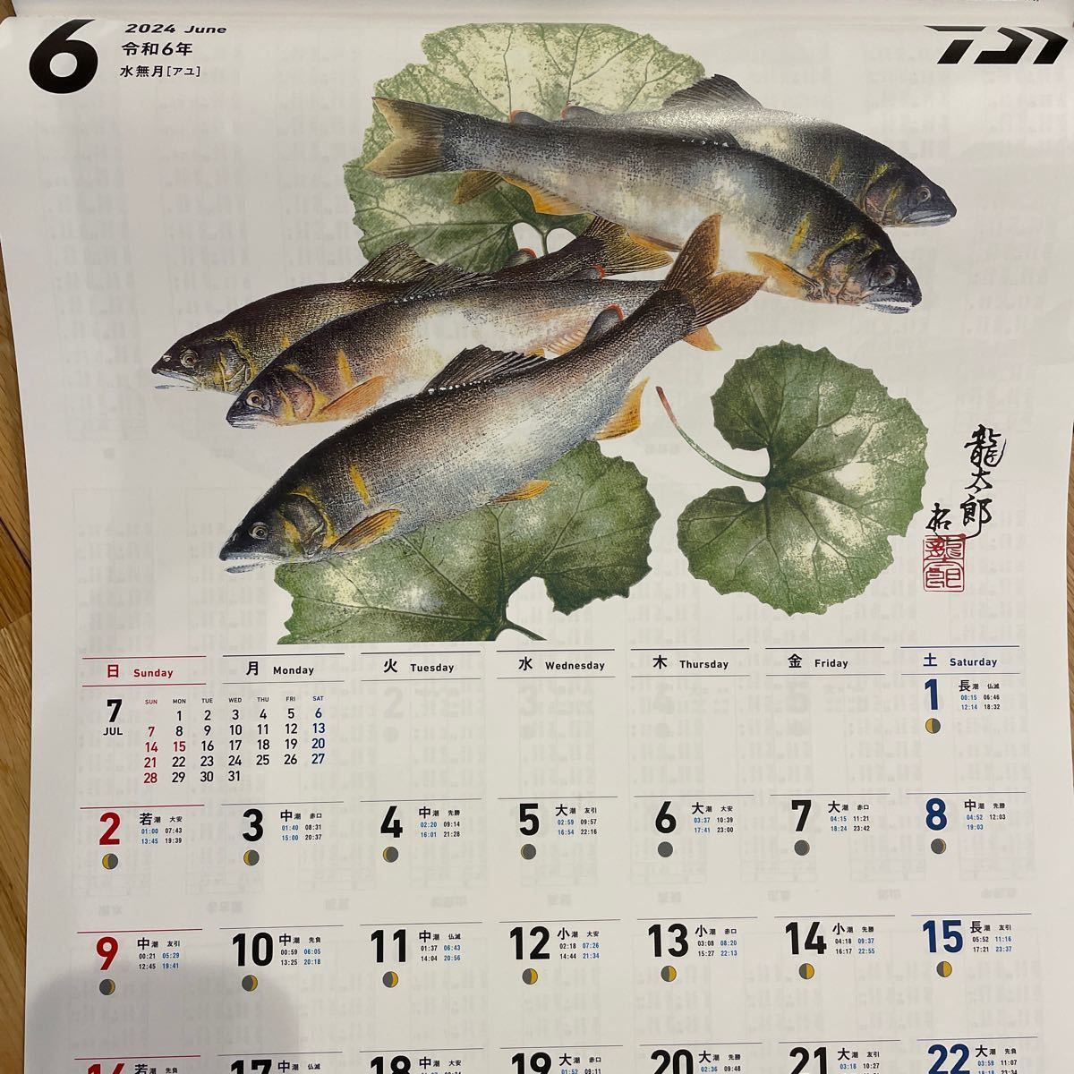 送料無料！新品未使用！ダイワ 24魚拓カレンダー 1210_画像3